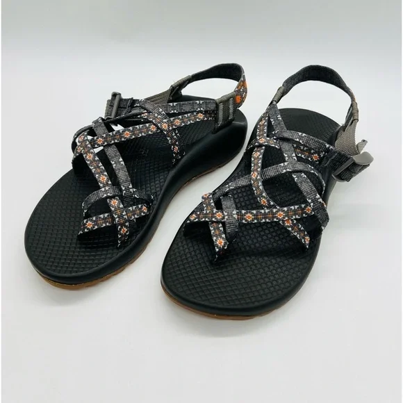 CHACO WOMEN’S STRAPPY OUTDOOR ADVENTURE SANDALS GRAY/ORANGE SIZE 7 - Picture 1 of 11